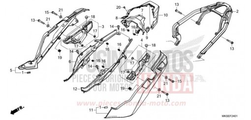 SEITENABDECKUNG/HINTERER TRAEGER (2) CRF1100A2M de 2021